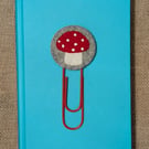 Red mushroom jumbo paperclip bookmark