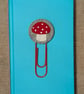 Red mushroom jumbo paperclip bookmark