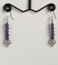 Sterling Silver Amethyst Heart Earrings - Image 1