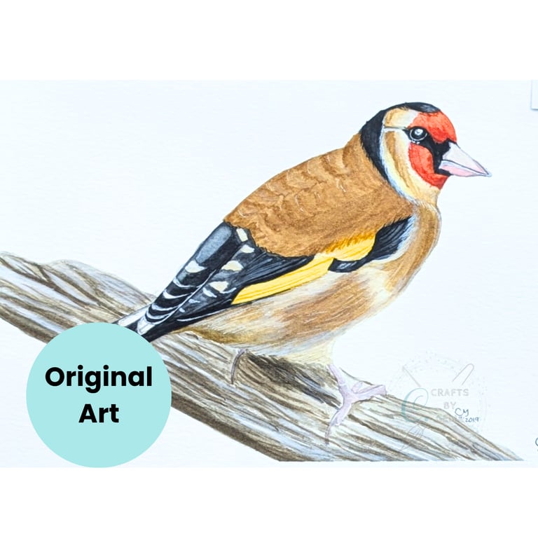 Goldfinch Original Watercolour Painting 21 x 14 cm