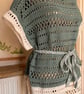 Summer Cotton Belted Tunic Beach Wear Evening Wear One Size - Image 3