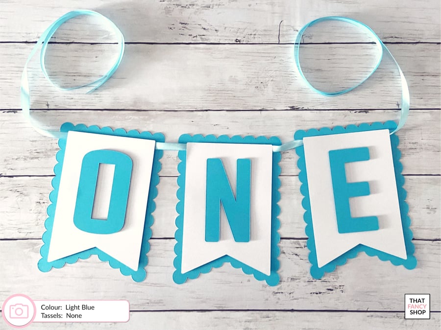 First Birthday Banner, One Banner Boys 1st Party Decoration Bunting