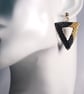Gold and Black Triangle Beaded Earrings - Image 3