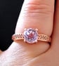 7mm Kunzite Solitaire Rosegold Ring Size P-Q or Size 8 - Image 3