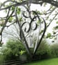 Personalised Metal Double Heart Garden Ornament, Personalised Garden Gift