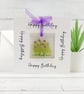 Fused Glass Violets Birthday Card  - Image 5
