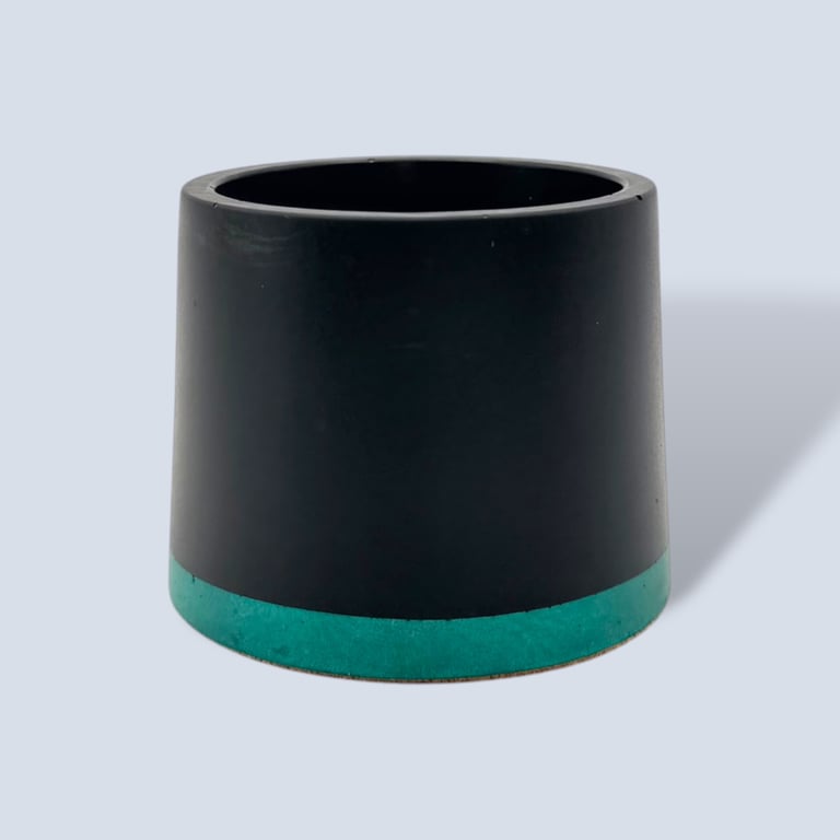 Small 7.5 cm Black and Persian Green Plant Pot Indoor Succulent Planter