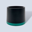 Small 7.5 cm Black and Persian Green Plant Pot Indoor Succulent Planter