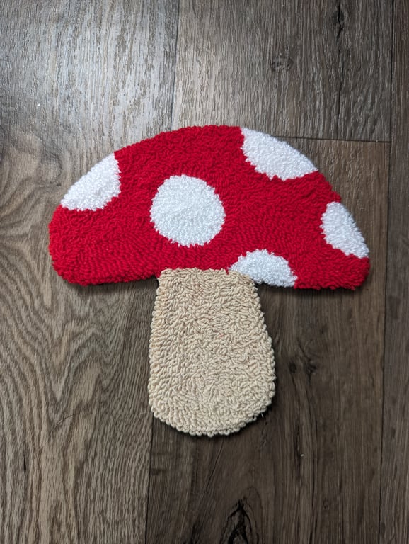 Large Mushroom Mug Rug or Decoration 