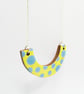 Ceramic polka dot necklace in yellow and blue - Image 5