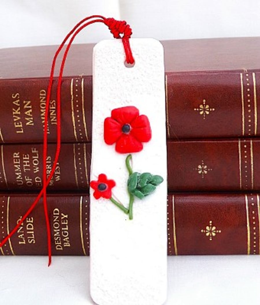 Handcrafted Red Poppy Bookmark