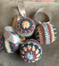 Handmade crochet Christmas tree decorations 