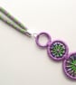 Statement Necklace, Handmade with Beaded Dorset Buttons and Kumihimo Braid - Image 4