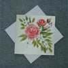 hand painted floral blank all occasion greetings card ( ref F 950 )