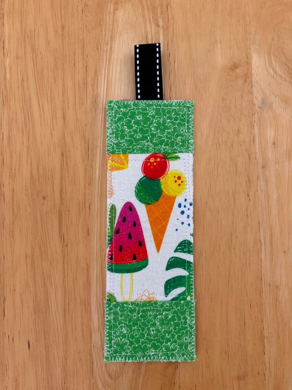 Patchwork ice cream print bookmark