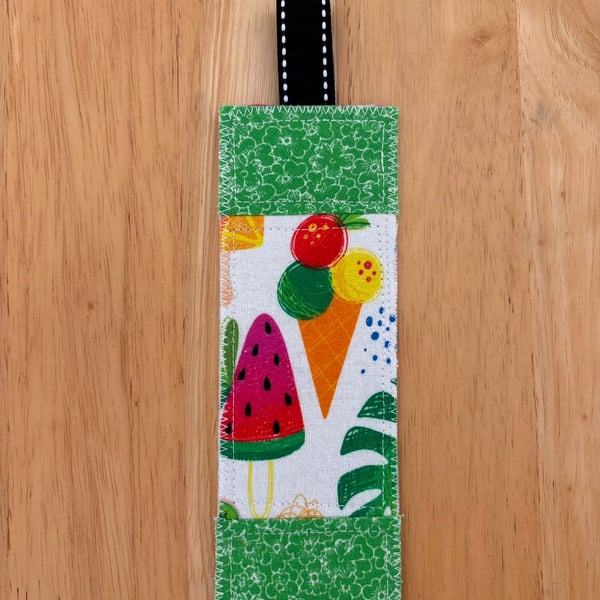 Patchwork ice cream print bookmark