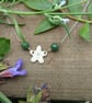 Abundance silver flower necklace with green moss agate beads - Image 1