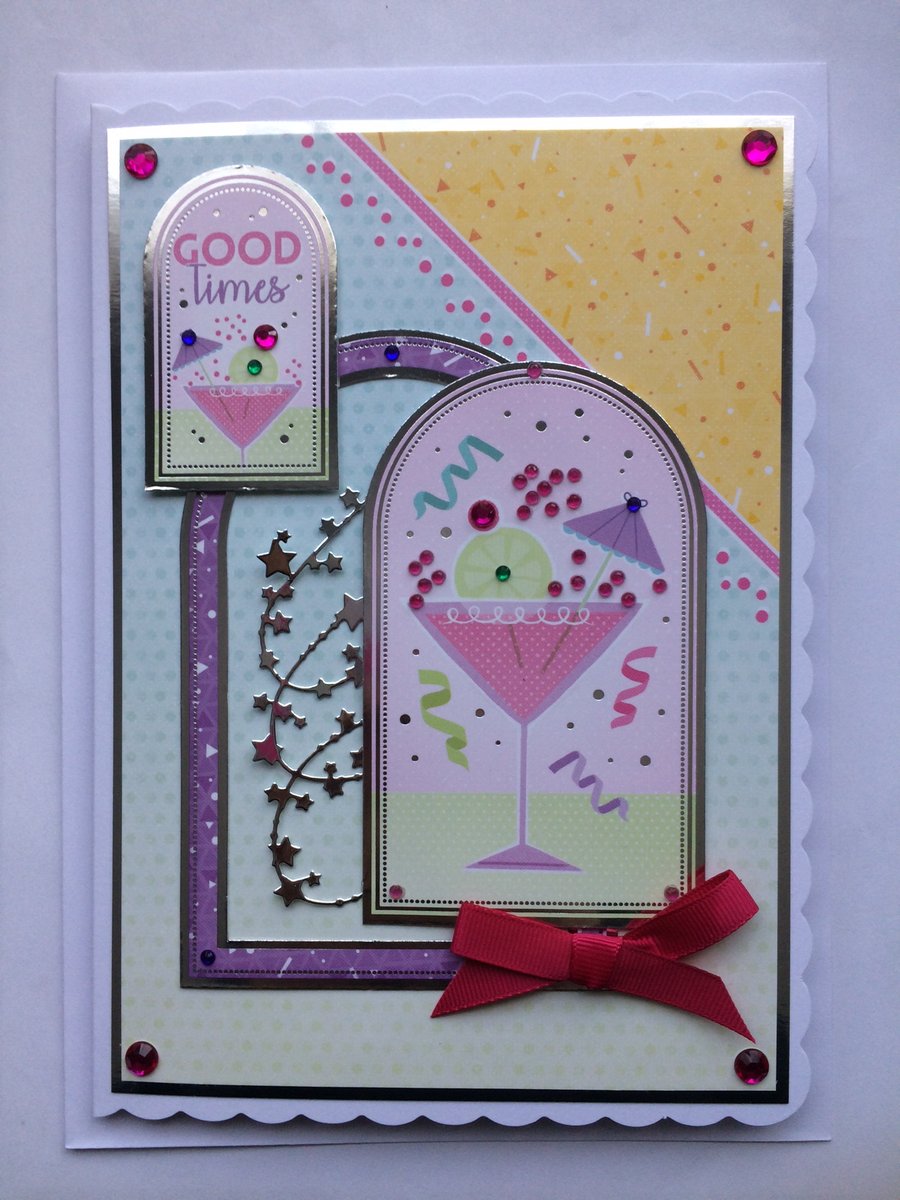 Birthday Cocktail Card Good Times Birthday Cocktail Celebrations Any Occasion