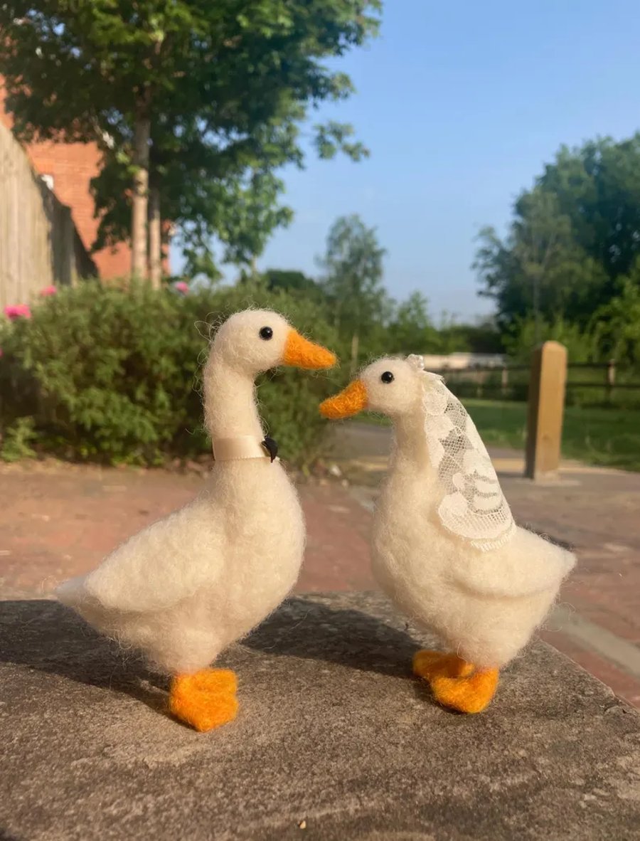 Goose Bride and Groom Wedding Cake Toppers Folksy