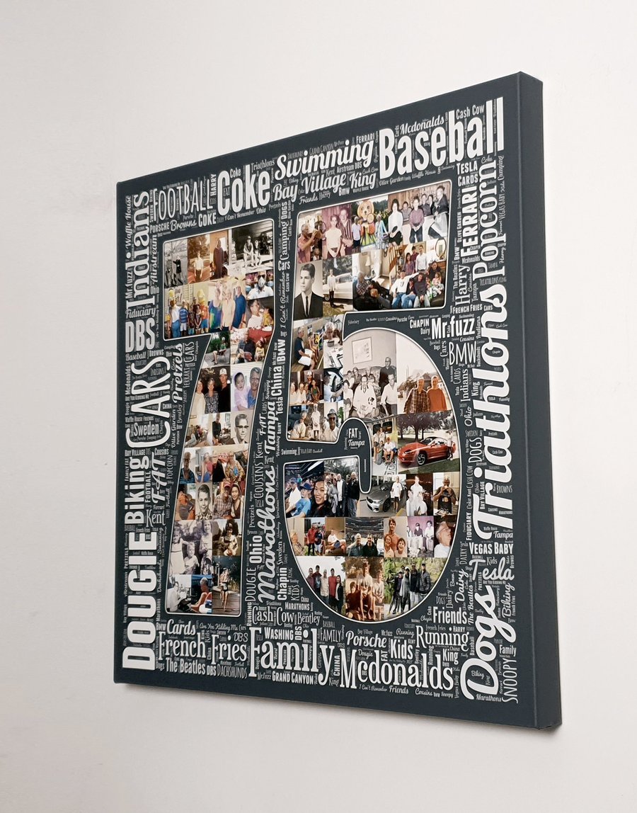 Leaving gift - Personalized Photo Collage - Word Art Text- Employee Gift