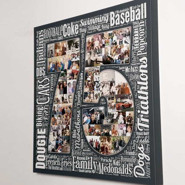 Leaving gift - Personalized Photo Collage - Word Art Text- Employee Gift