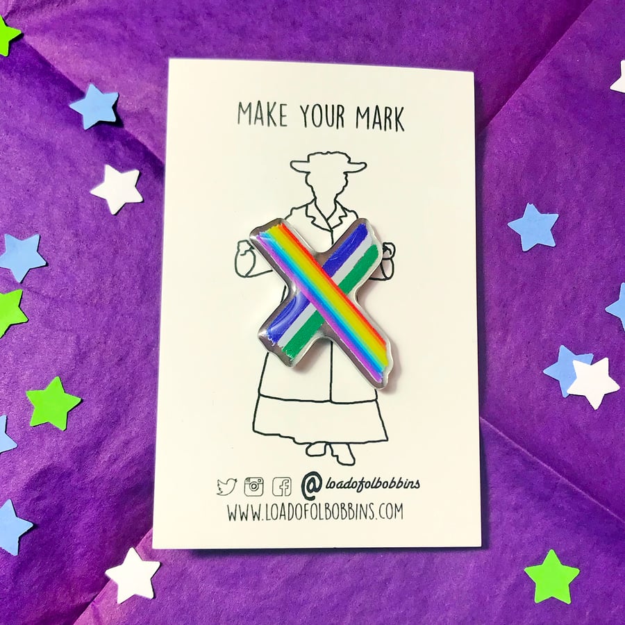 Suffragette and LGBT inspired People Power Pin