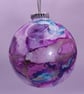Christmas tree bauble, hand painted with alcohol inks