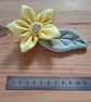 Handmade kanzashi fabric flower brooch - Image 2