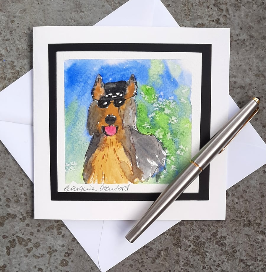 Funny Dog Card. Blank Birthday, Anniversary Card Shaggy Dog