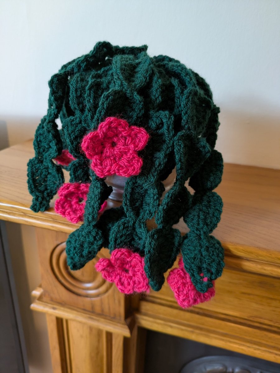Handmade Crochet Flowering Cactus
