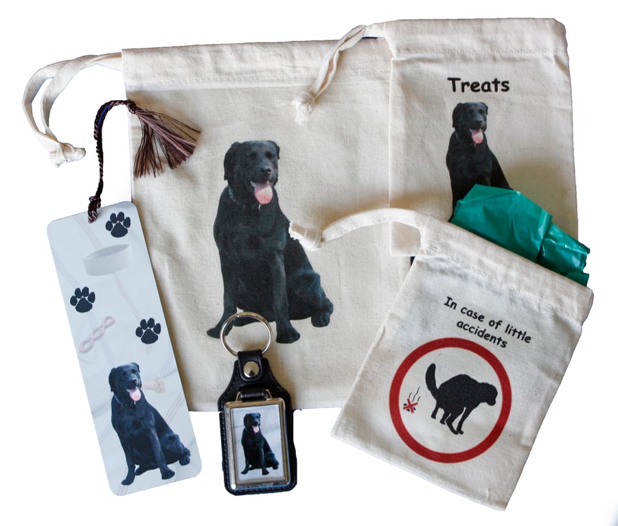 Black Labrador Dog Owners Gift Set with 5 different Labrador goodies