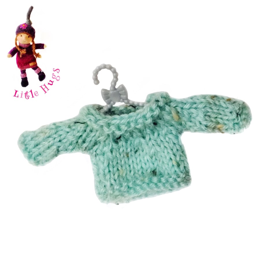 Speckled Turquoise Jumper to fit the Little Hug Dolls
