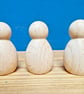 5 x FAT  Baby  peg dolls  beechwood 