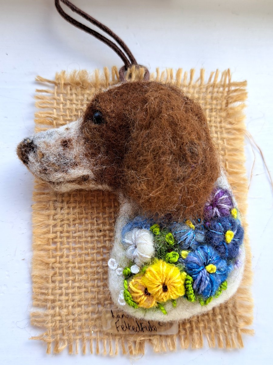 Needle Felted Springer Spaniel Brooch