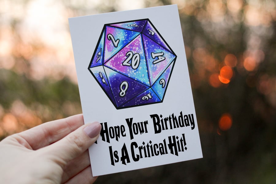 Hope Your Birthday Is A Critical Hit Dungeons and Dragons Birthday Card