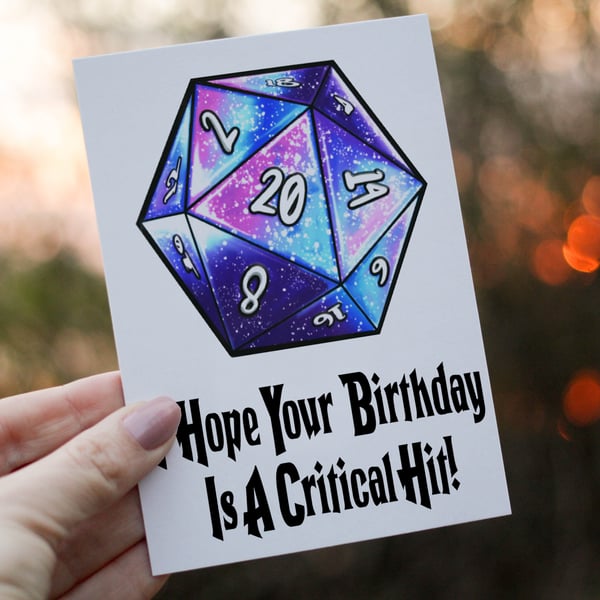 Hope Your Birthday Is A Critical Hit Dungeons and Dragons Birthday Card