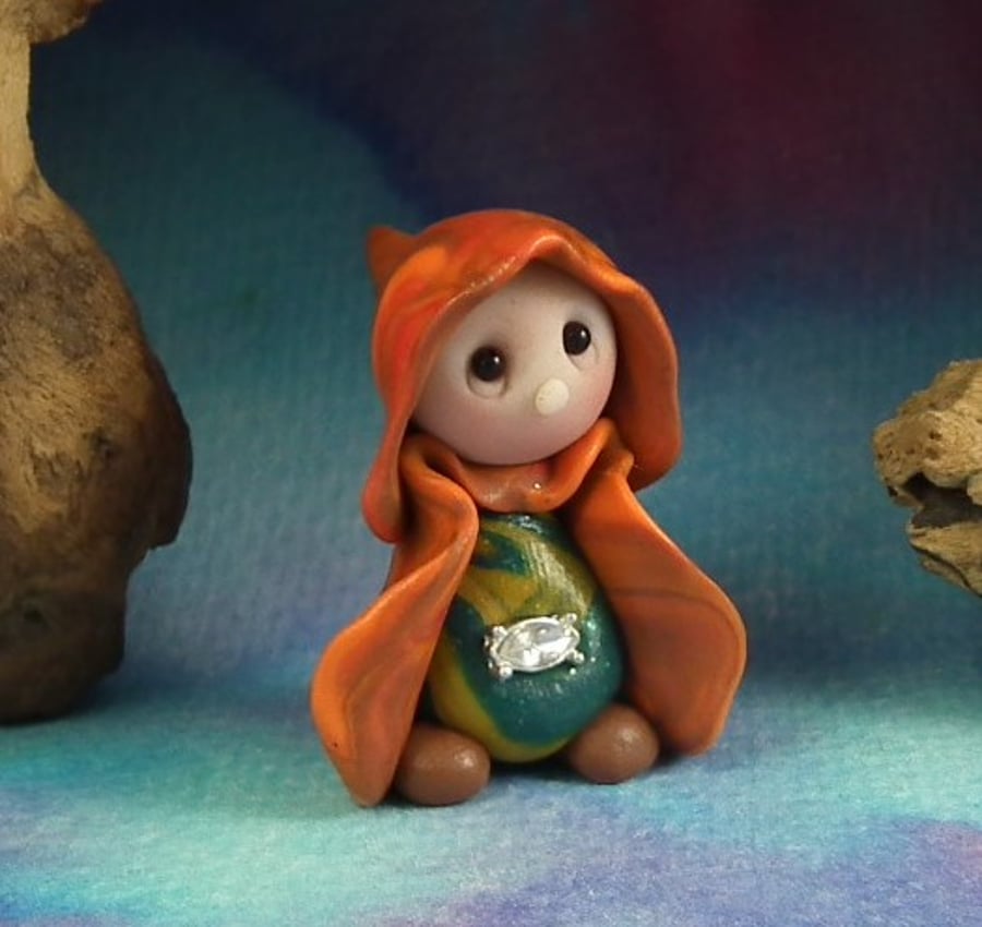 Summer Special ... Tiny Garden Gnome 'Agnes' OOAK Sculpt by Ann Galvin