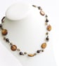 Golden Brown Necklace - Coffee Floating Pearl Necklaces - Multi Strand Jewellery - Image 2