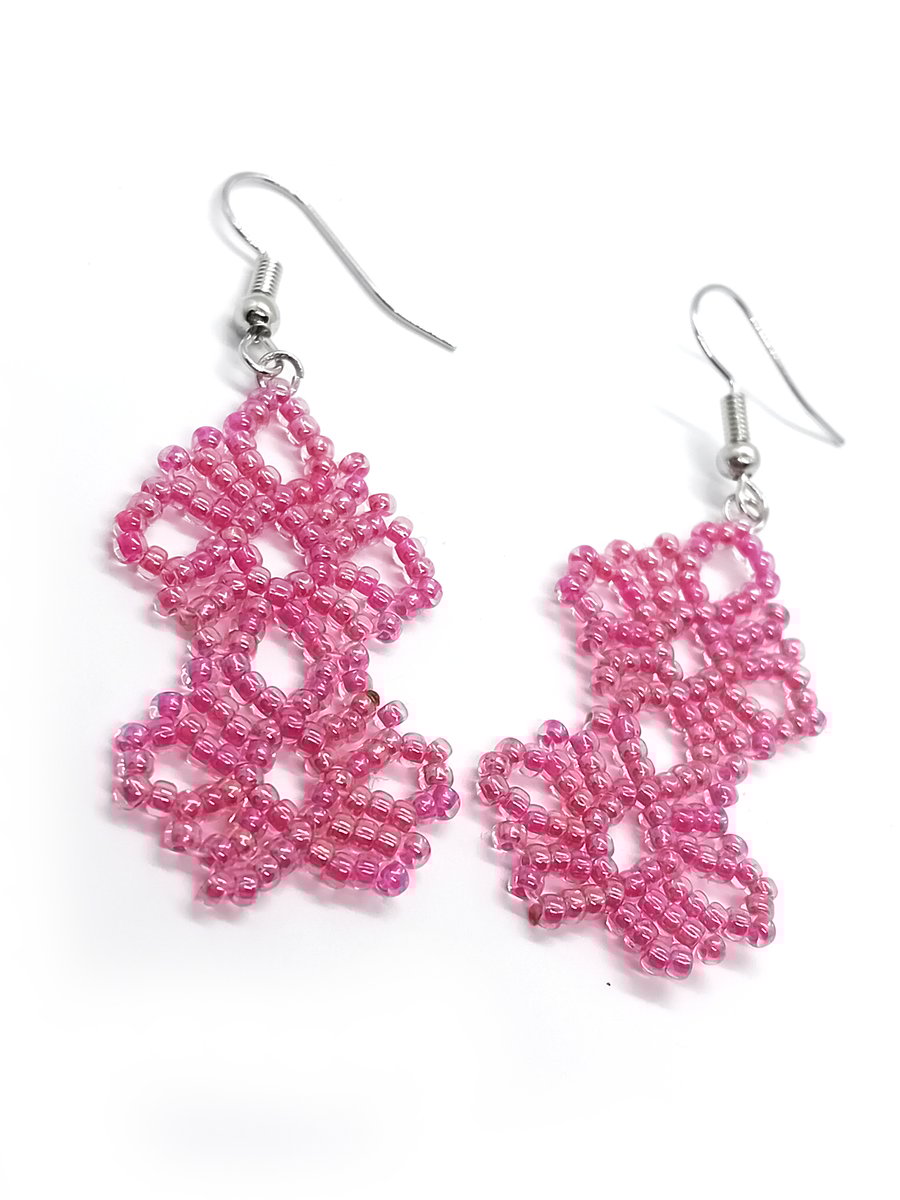 Beaded lace earrings
