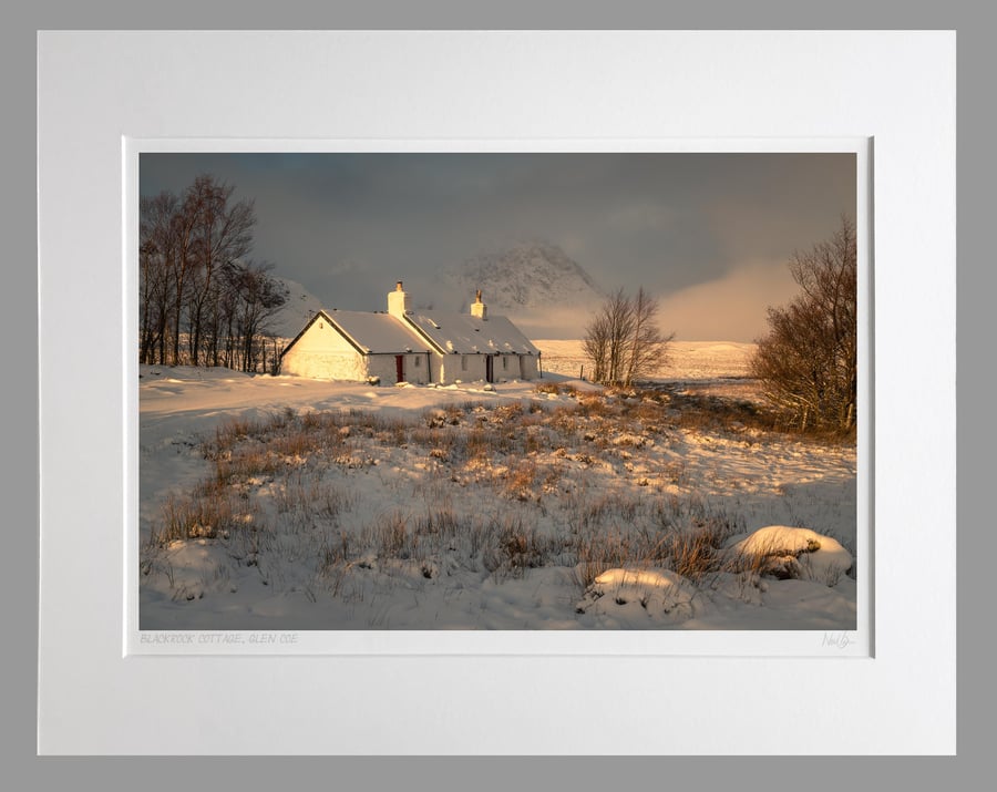 Blackrock Cottage, Glen Coe, Scotland - A3 (50x40cm) Unframed Scottish Print