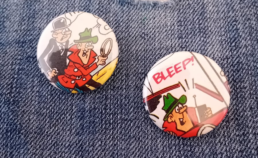 Vintage Comic Badge – Detective Character