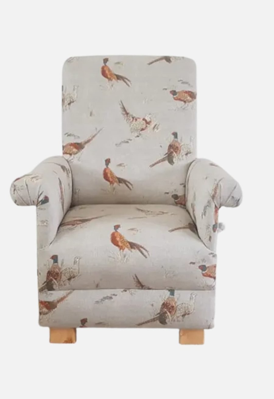 Children's Chair Fryetts Pheasants Fabric Kids Armchair Nursery Bedroom Birds