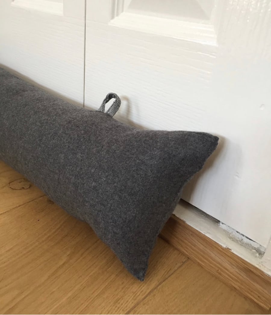 Draught excluder heavy and custom length, door and window grey draft stopper
