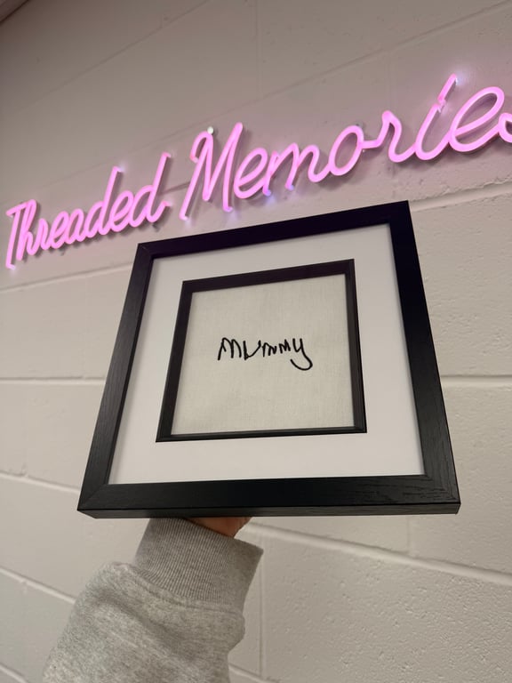Embroidered Handwriting - Framed