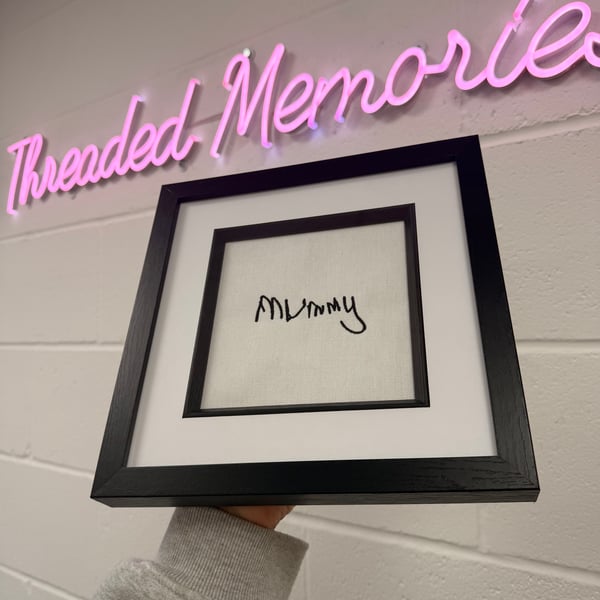 Embroidered Handwriting - Framed