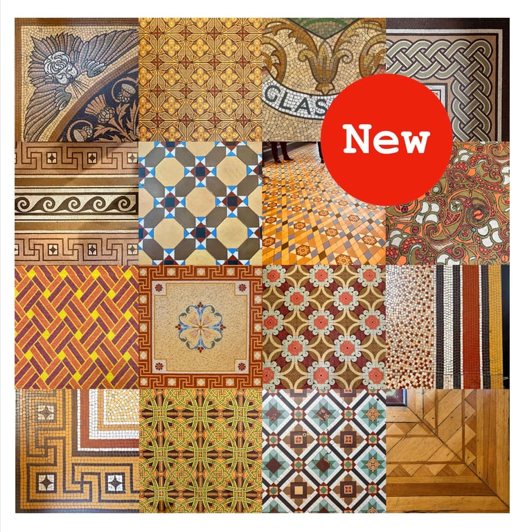 Great Floors of Glasgow signed mounted print 30 x 30cm FREE DELIVERY
