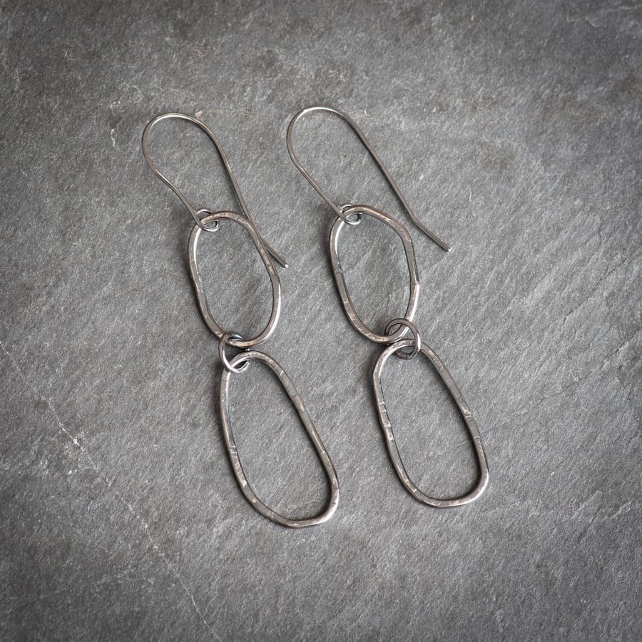 Urban Ocean Two Shapes Sterling Silver Earrings