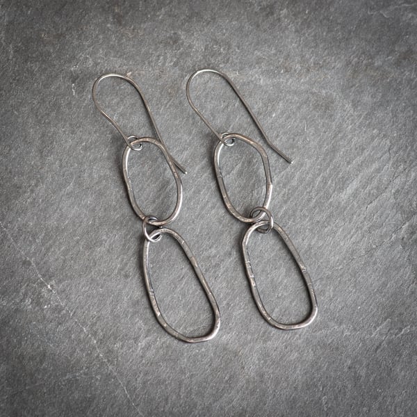 Urban Ocean Two Shapes Sterling Silver Earrings