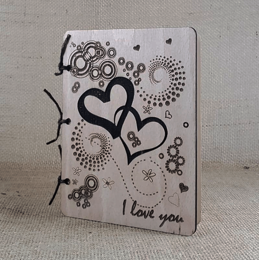 Love Swirls - Wooden Keepsake Card
