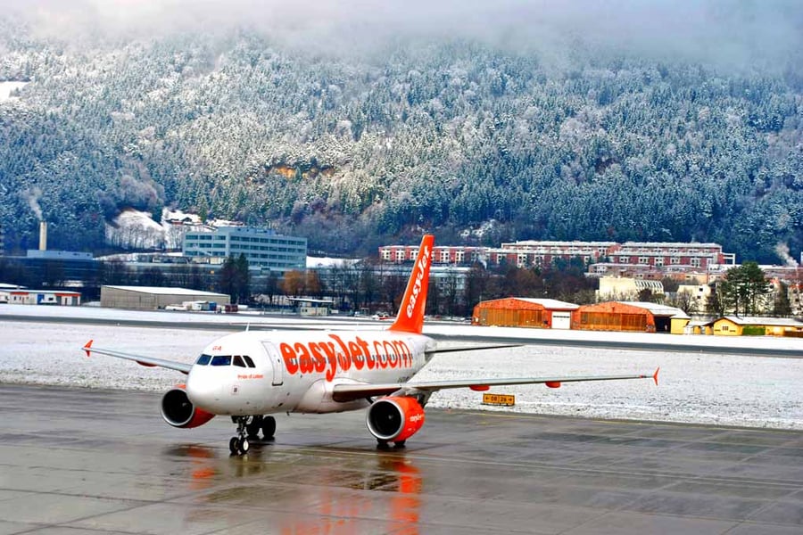 Easy Jet Plane Innsbruck Airport Austria Photograph Print